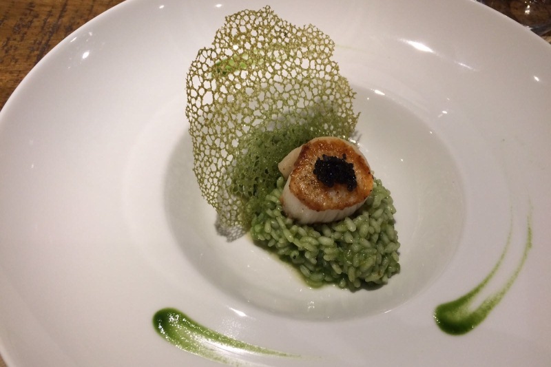 arroz de plancton marino, la vieira XL y caviar